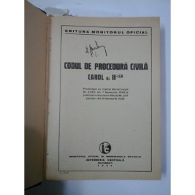 CODUL DE PROCEDURA CIVILA CAROL AL II- lea